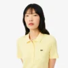 Langes Poloshirt aus gerippter Baumwolle für Damen