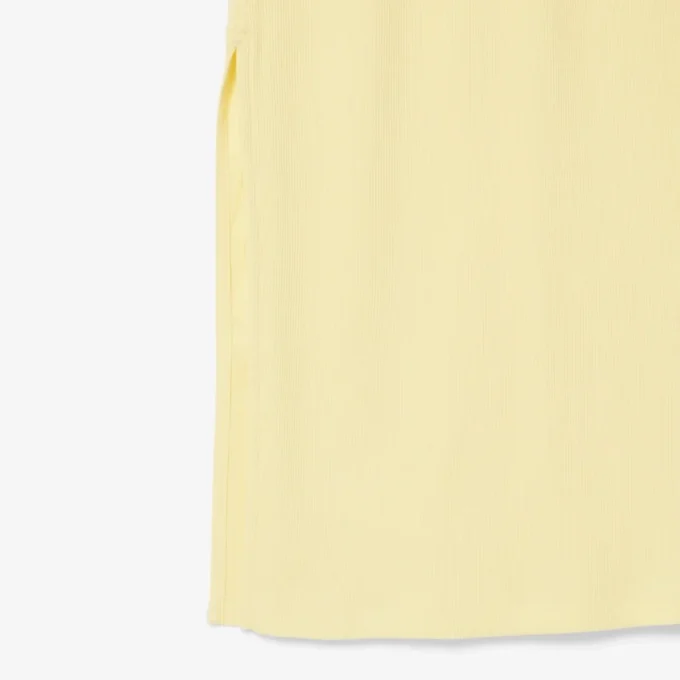 Langes Poloshirt aus gerippter Baumwolle für Damen