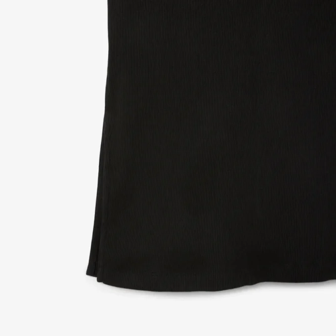 Langes Poloshirt aus gerippter Baumwolle für Damen