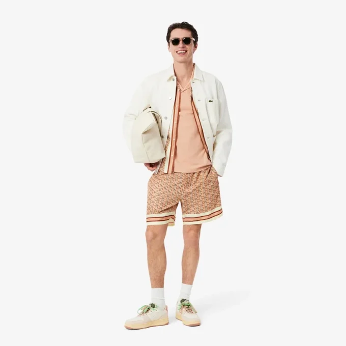 Leichte Herren-Shorts mit Monogramm-Print