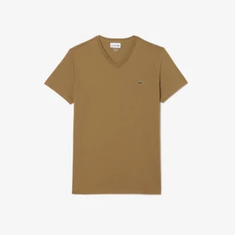 Leichtes Herren-T-Shirt aus Pima-Baumwolle mit V-Ausschnitt