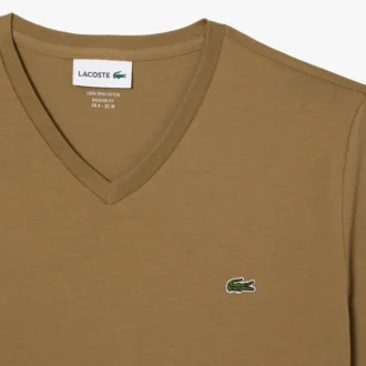 Leichtes Herren-T-Shirt aus Pima-Baumwolle mit V-Ausschnitt