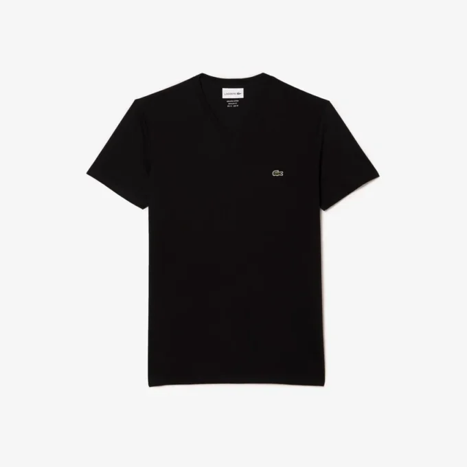Leichtes Herren-T-Shirt aus Pima-Baumwolle mit V-Ausschnitt