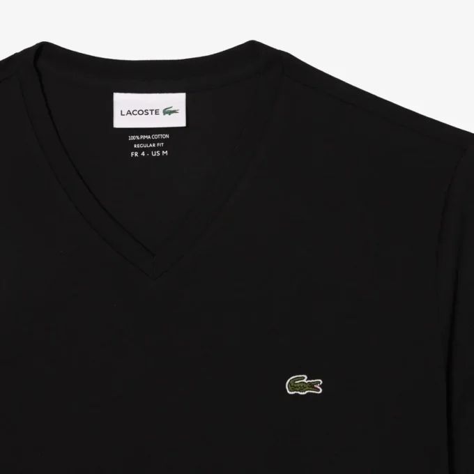 Leichtes Herren-T-Shirt aus Pima-Baumwolle mit V-Ausschnitt