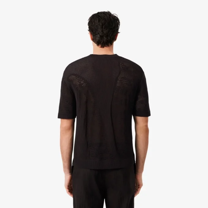Locker sitzender, kurzärmeliger Pullover mit Print
