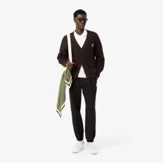 Locker sitzender Strickcardigan aus gerippter Baumwolle