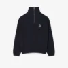 Locker sitzendes Sweatshirt mit Reißverschluss und Piqué-Stoff