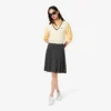 Midi-Rock aus plissiertem Flanell für Damen