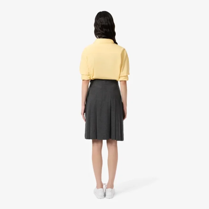 Midi-Rock aus plissiertem Flanell für Damen