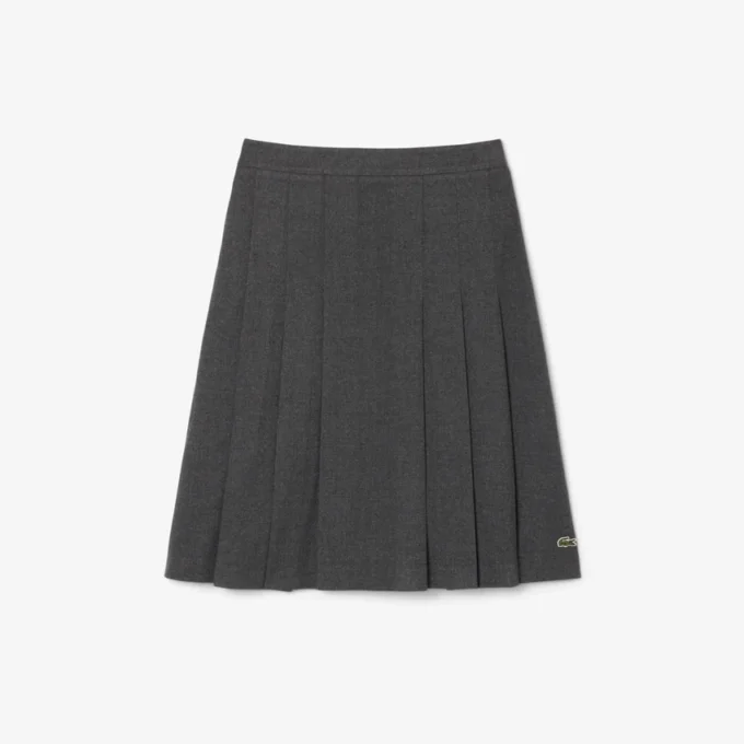 Midi-Rock aus plissiertem Flanell für Damen
