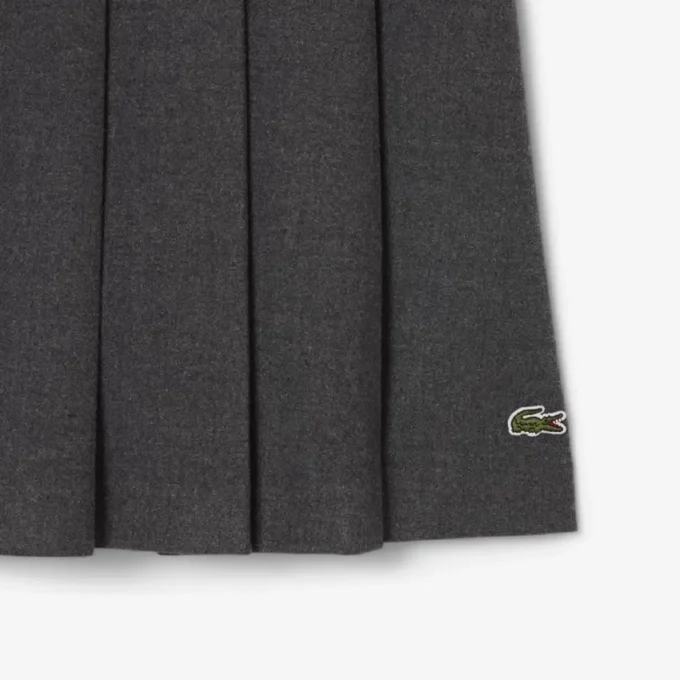 Midi-Rock aus plissiertem Flanell für Damen