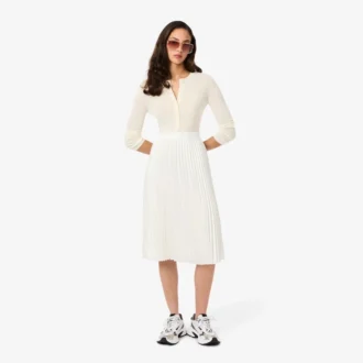 Midi-Rock aus plissiertem Satin für Damen