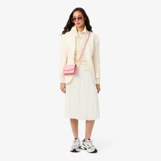 Midi-Rock aus plissiertem Satin für Damen