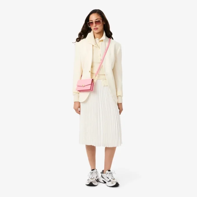Midi-Rock aus plissiertem Satin für Damen