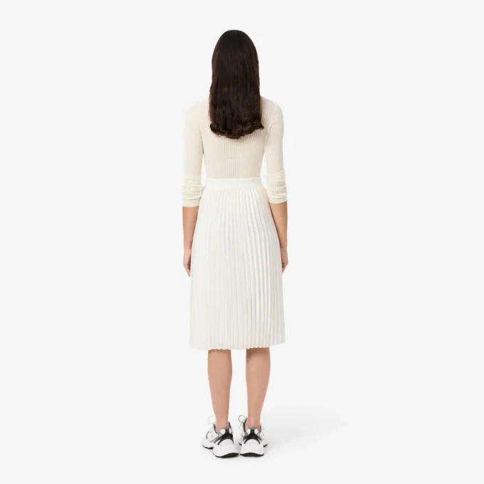 Midi-Rock aus plissiertem Satin für Damen