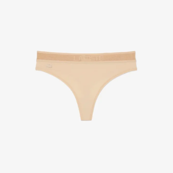Mikrofaser-String mit Logo an der Taille