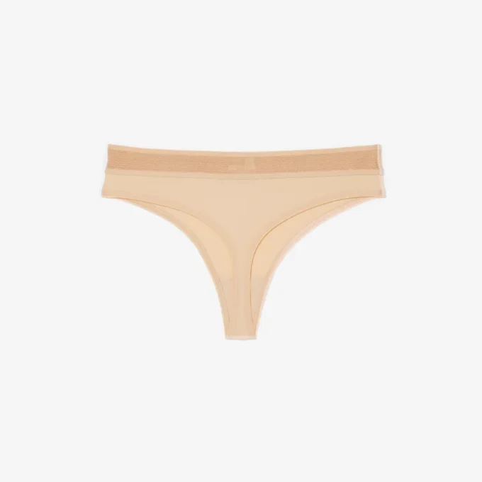 Mikrofaser-String mit Logo an der Taille