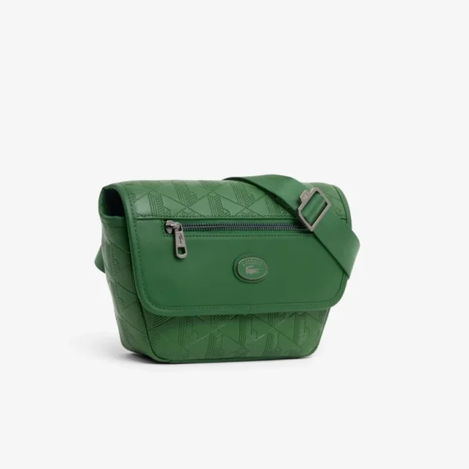 Mini-Messenger-Tasche aus Leder mit Monogramm