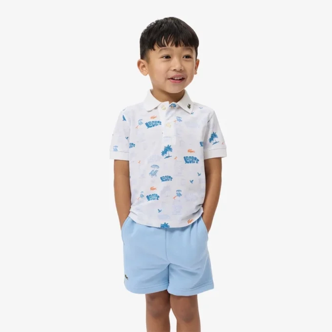 Mini-Poloshirt mit Piqué-Print