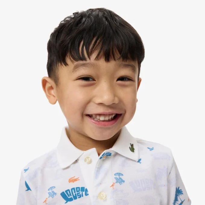 Mini-Poloshirt mit Piqué-Print