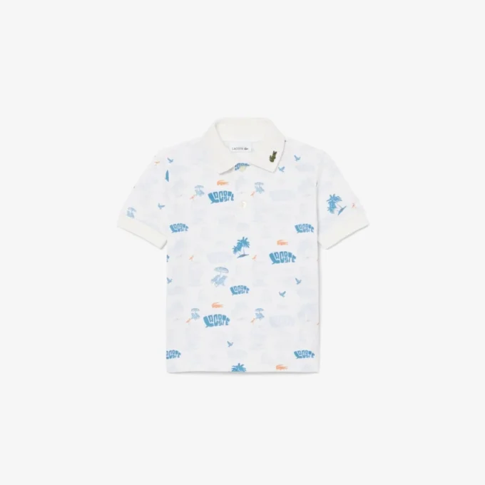 Mini-Poloshirt mit Piqué-Print