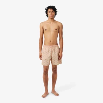 Mittellange Retroshorts mit Krokodil-Print