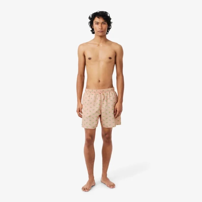 Mittellange Retroshorts mit Krokodil-Print