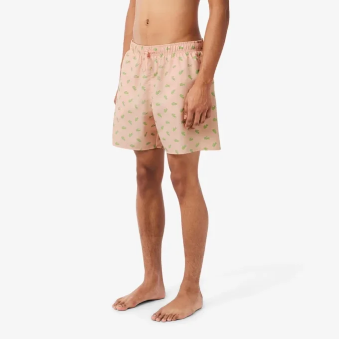 Mittellange Retroshorts mit Krokodil-Print