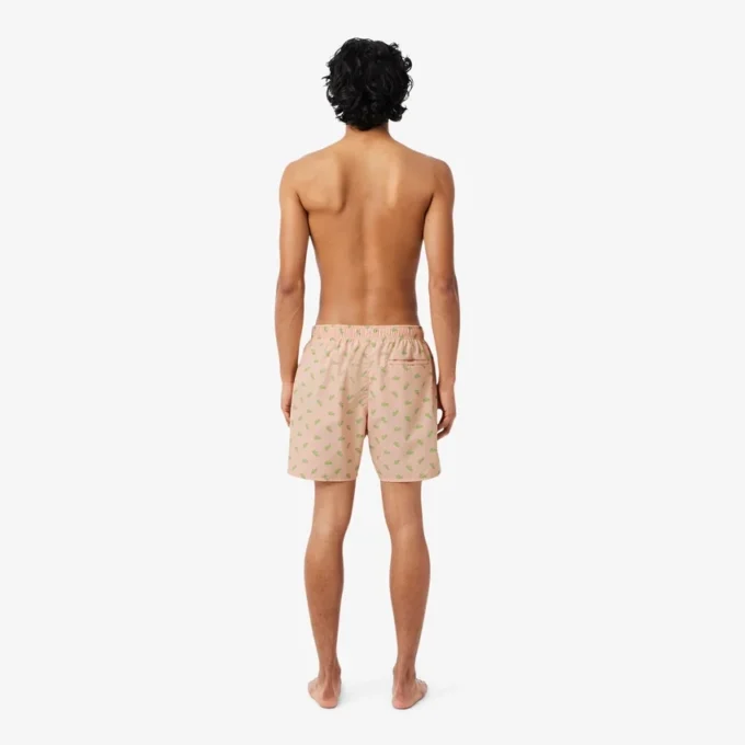 Mittellange Retroshorts mit Krokodil-Print