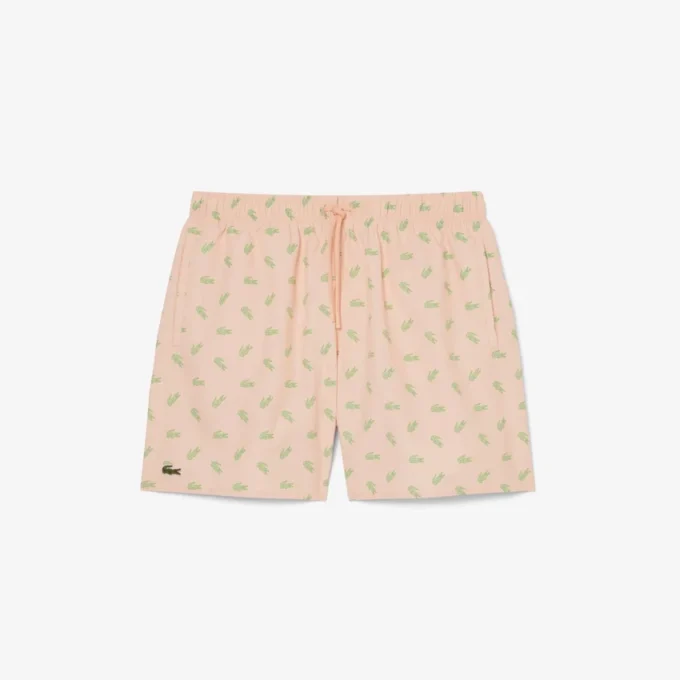 Mittellange Retroshorts mit Krokodil-Print
