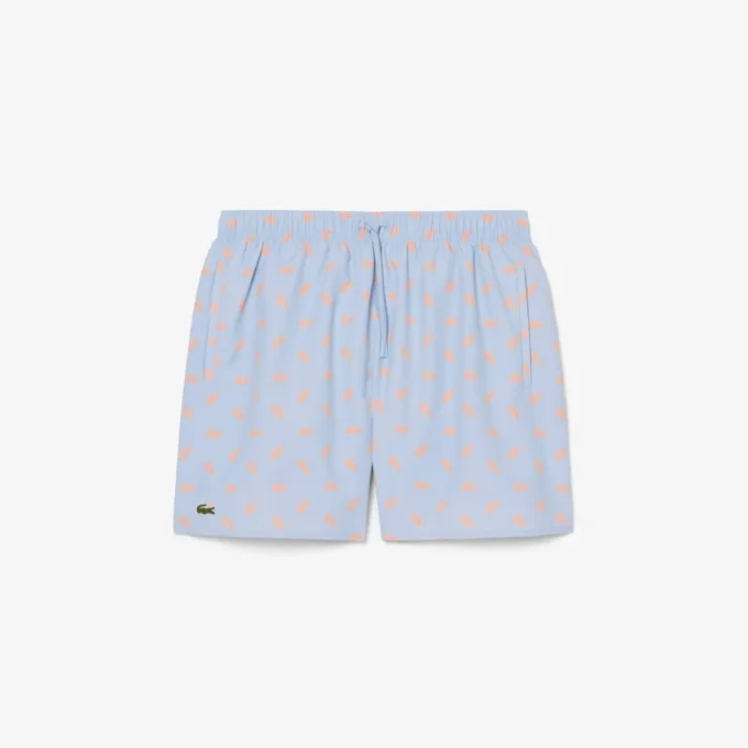 Mittellange Retroshorts mit Krokodil-Print