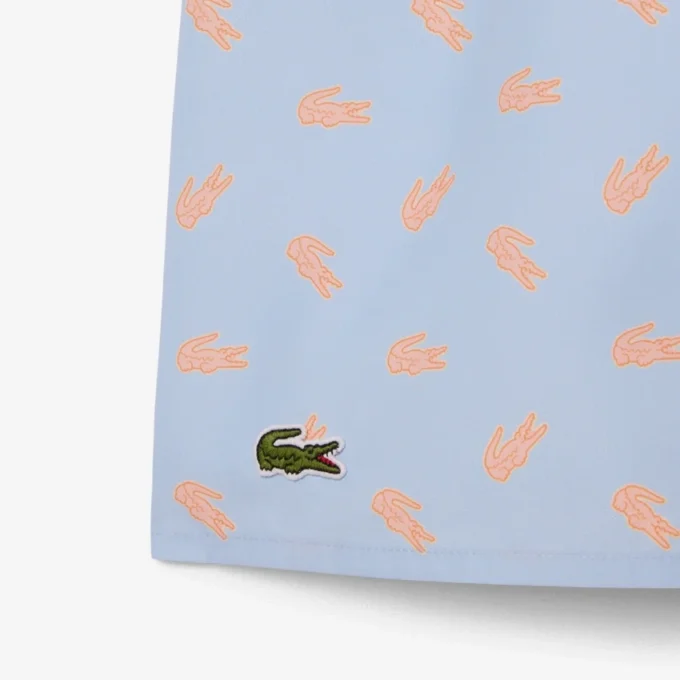 Mittellange Retroshorts mit Krokodil-Print