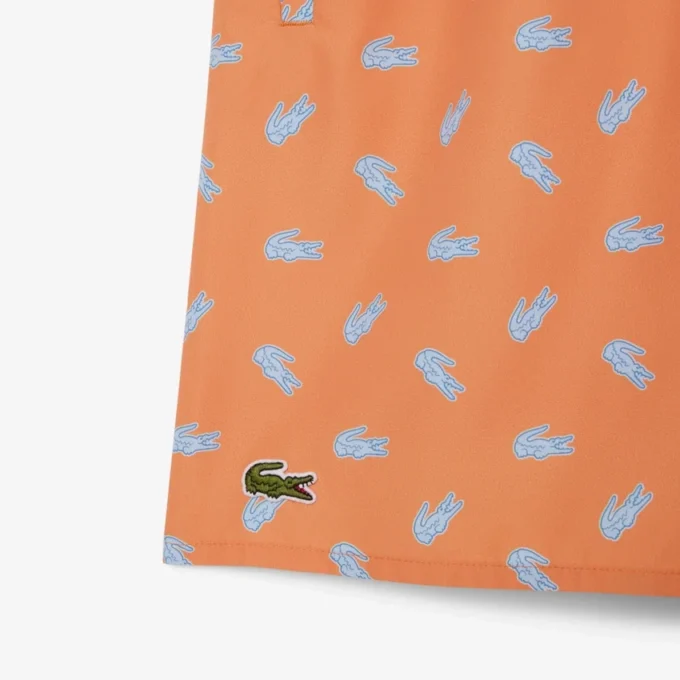 Mittellange Retroshorts mit Krokodil-Print