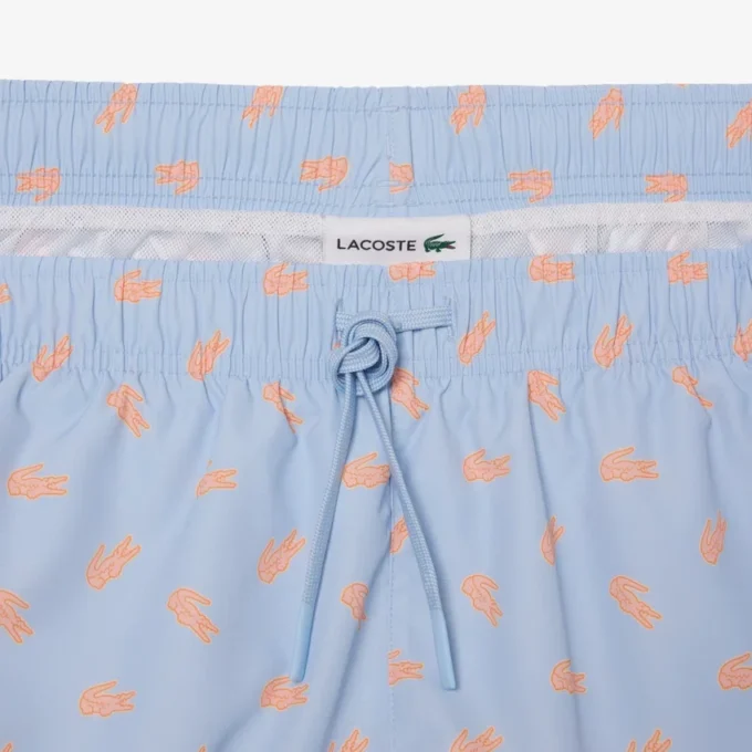 Mittellange Retroshorts mit Krokodil-Print