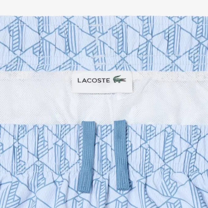 Mittellange Retroshorts mit Monogramm-Print