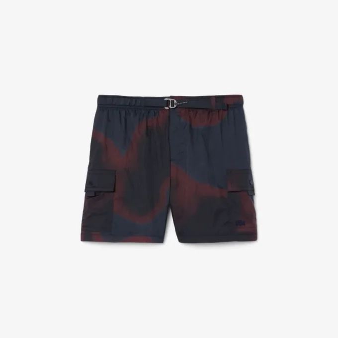 Nylon-Cargo-Shorts für Herren mit Ombra-Print
