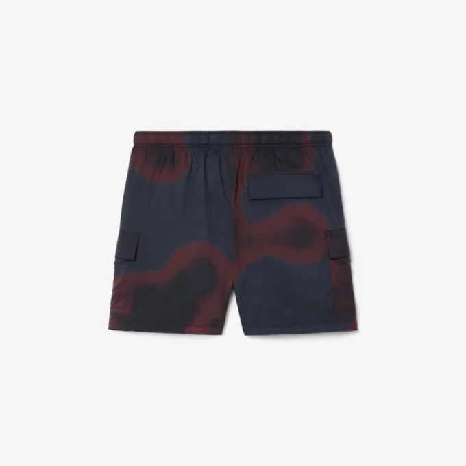 Nylon-Cargo-Shorts für Herren mit Ombra-Print