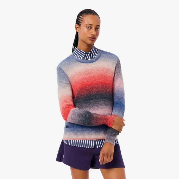 Ombra-Pullover mit Rundhalsausschnitt für Damen