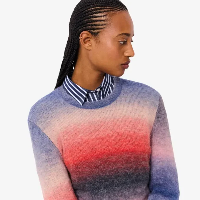Ombra-Pullover mit Rundhalsausschnitt für Damen