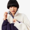 Oversize-Fleece-Sweatshirt mit hohem Kragen für Damen