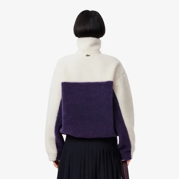Oversize-Fleece-Sweatshirt mit hohem Kragen für Damen