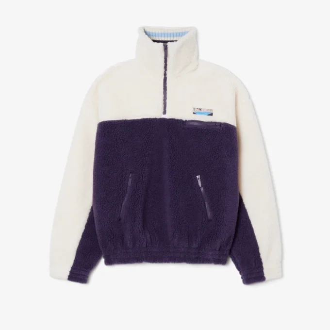 Oversize-Fleece-Sweatshirt mit hohem Kragen für Damen