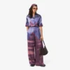Oversize-Hose für Damen mit Landschaftsmuster
