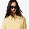 Oversized-Baumwollhemd mit Knöpfen für Damen