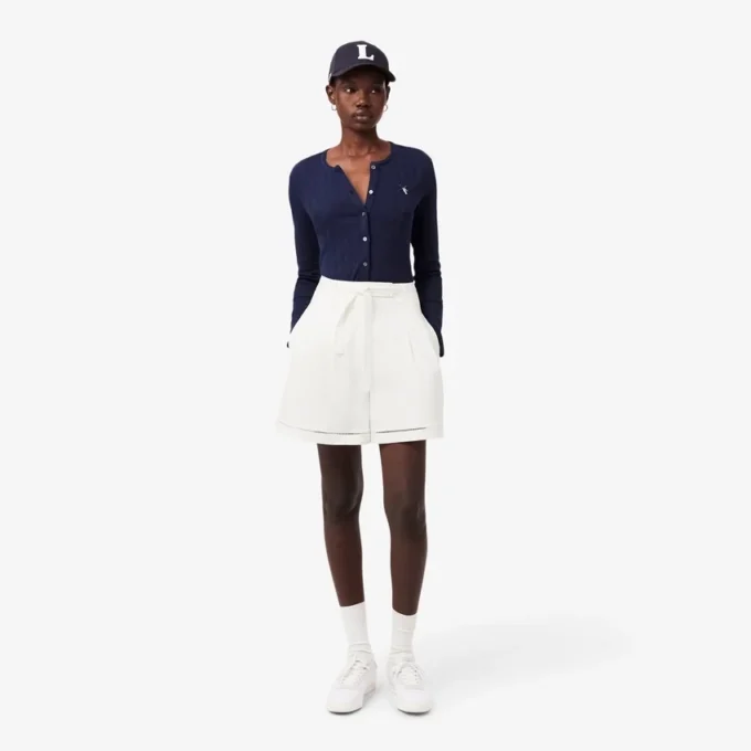 Oversized-Bermudashorts aus fließendem Leinen- und Polyester-Blend