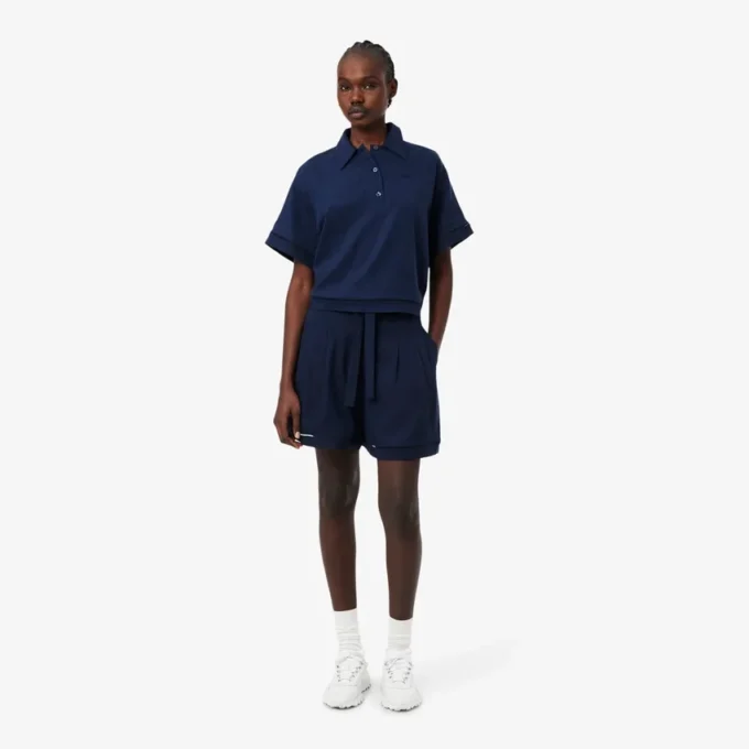 Oversized-Bermudashorts aus fließendem Leinen- und Polyester-Blend