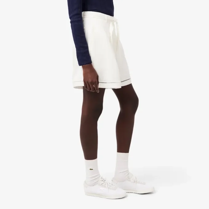 Oversized-Bermudashorts aus fließendem Leinen- und Polyester-Blend