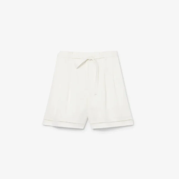 Oversized-Bermudashorts aus fließendem Leinen- und Polyester-Blend