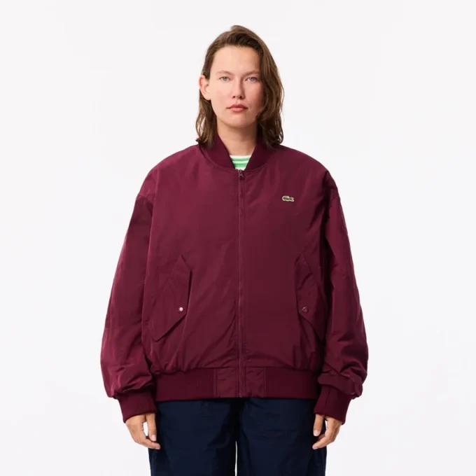 Oversized-Bomberjacke für Damen mit gerippten Bündchen