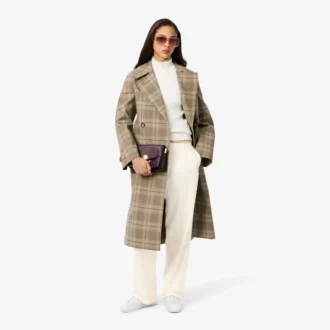 Oversized-Faltenhose aus Flanell für Damen